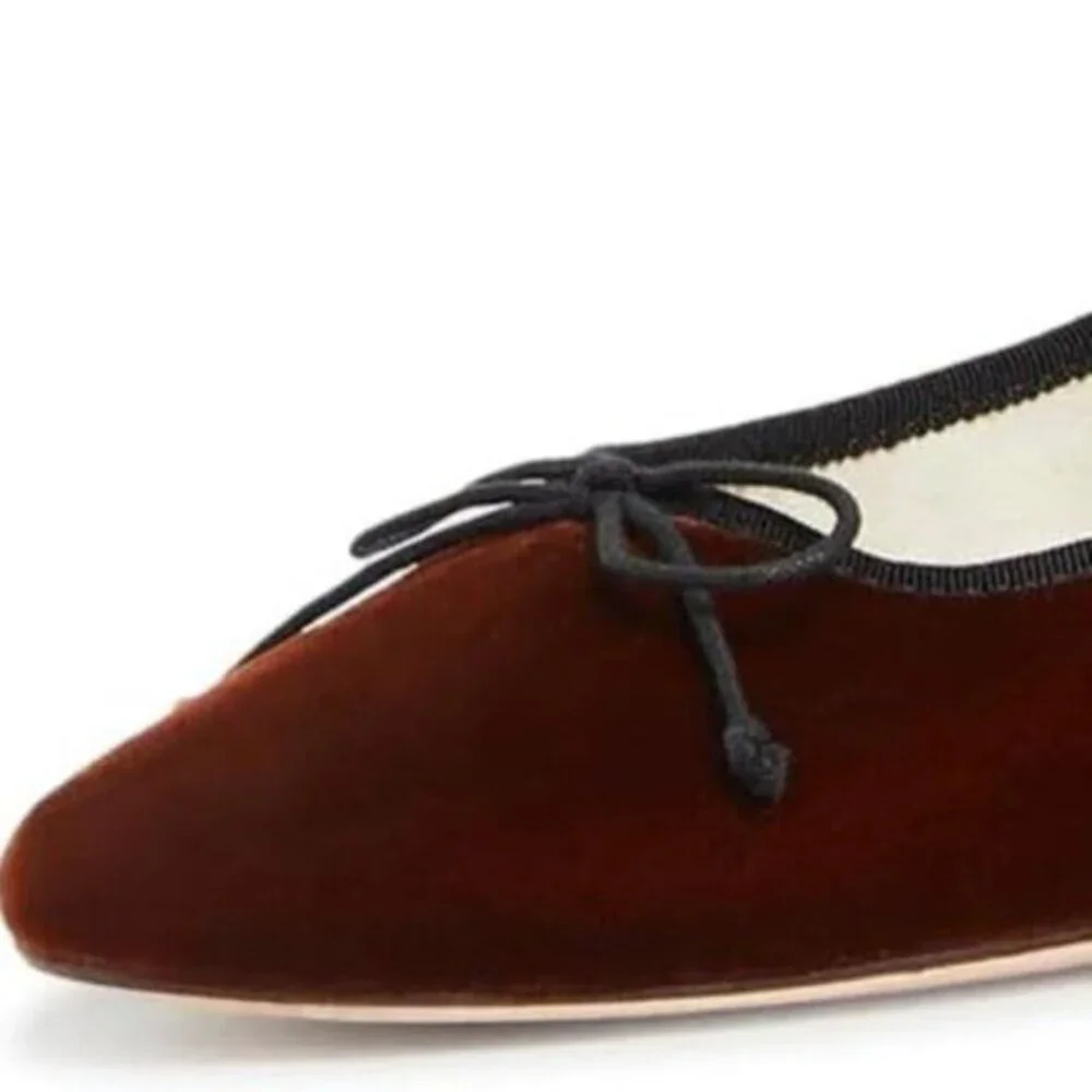 Size 7.5 Miss Left Women Bowknot Ankle Strap Classic Ballet Flats Burgundy - Picture 12 of 12